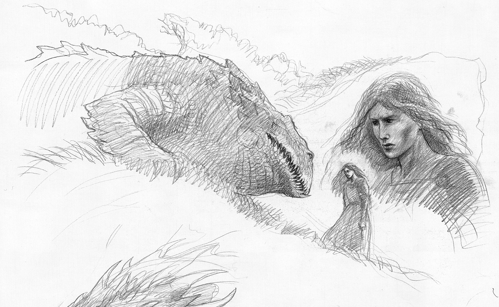 john_howe_middle-earth_nienor and glaurung sketch1.jpg